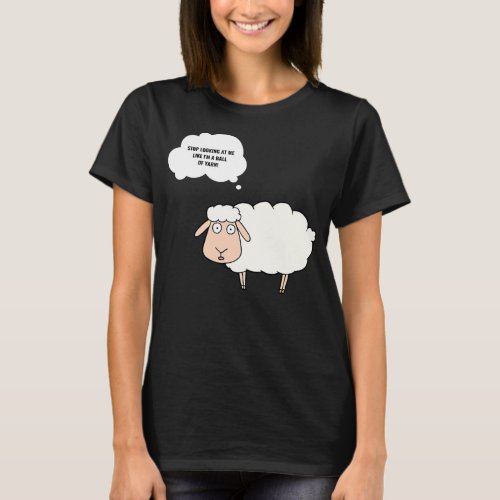 Knitting Crochet Funny Sheep Graphic Yarn Ball T_Shirt