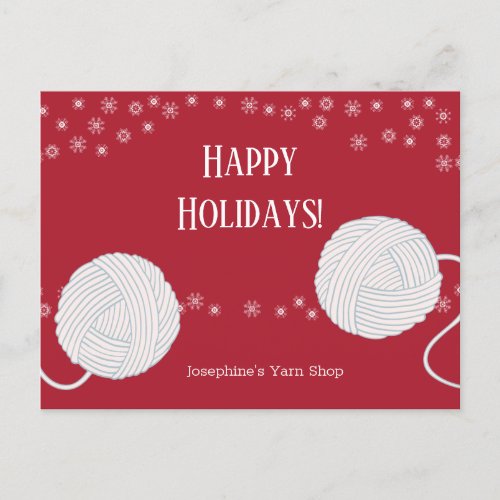 Knitting crochet handmade yarn business shop holiday postcard