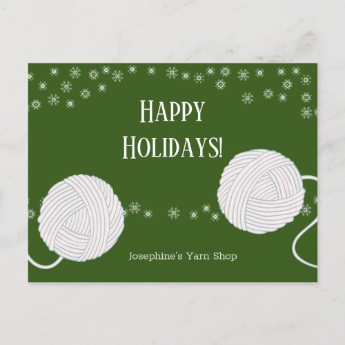 Knitting crochet handmade yarn business shop  holiday postcard