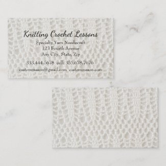 Knitting & Crochet Lessons Instructor Business Car