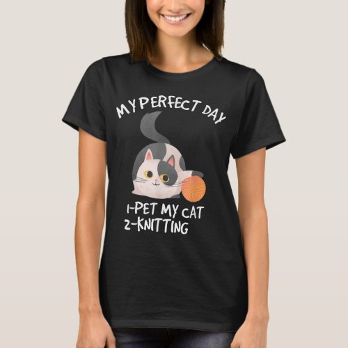 Knitting Crochet Lover Gifts Yarn And Cat Funny Kn T_Shirt