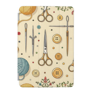 Knitting Crochet Sewing Tools Pattern iPad Mini Cover
