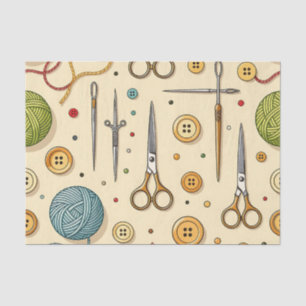 Knitting Crochet Sewing Tools Pattern Tissue Paper