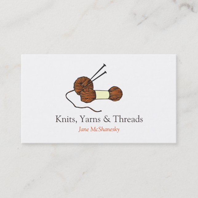 Knitting Crochet Yarn Craft Business Business Card (Front)