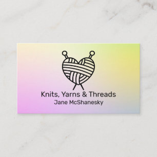 Knitting Crochet Yarn Hand Spool Handmade Business Card