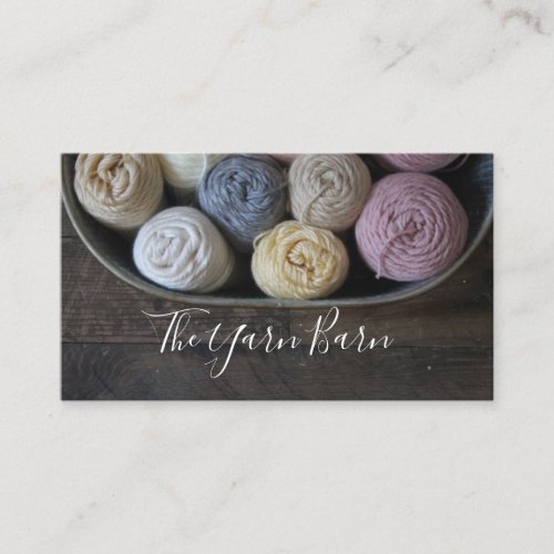 Knitting Crochet Yarn Rustic Country Wood Business Business Card