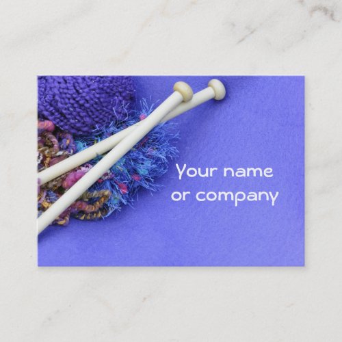 Knitting crocheting  fiber arts business card