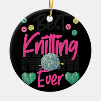 Knitting Crocheting Knit Happens Knitter Ceramic Ornament