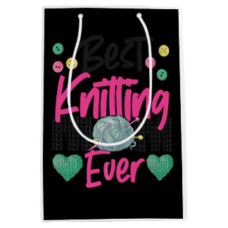 Knitting Crocheting Knit Happens Knitter Medium Gift Bag