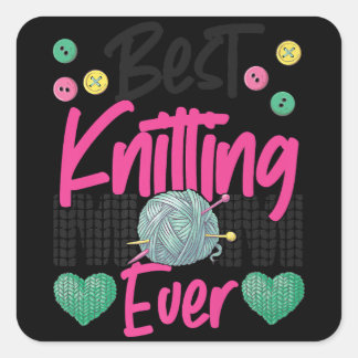 Knitting Crocheting Knit Happens Knitter Square Sticker