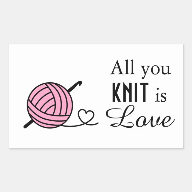 Knitting Crocheting Yarn - Custom Color Rectangular Sticker (Front)