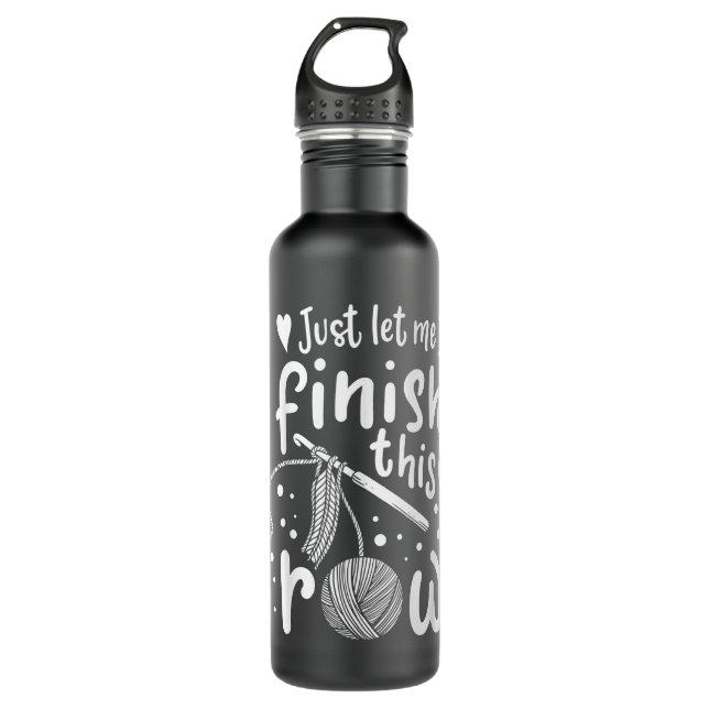 Knitting Crocheting Yarn Funny  Stainless Steel Water Bottle (Front)