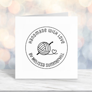 Knitting Crocheting Yarn Handmade with Love 3 Self-inking Stamp