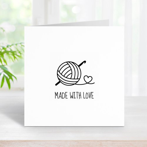 Knitting Crocheting Yarn Made with Love 1x1 Rubber Stamp