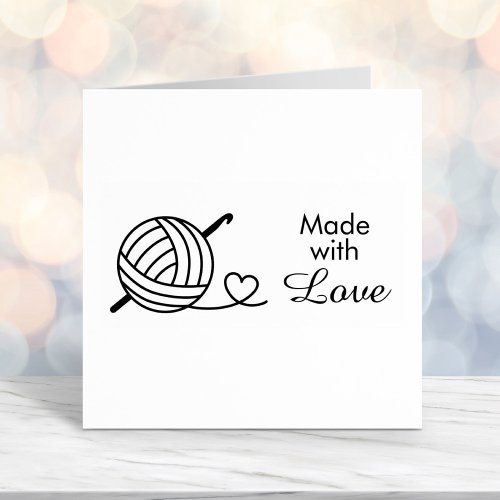 Knitting Crocheting Yarn _ Made with Love Self_inking Stamp