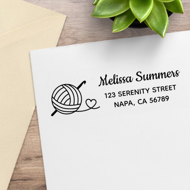 Knitting Crocheting Yarn Return Address Rubber Stamp (Creator Uploaded)