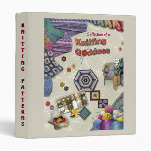 Knitting (customizable) 3 ring binder
