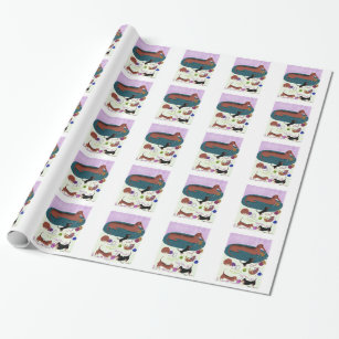 Knitting Dachshund Wrapping Paper