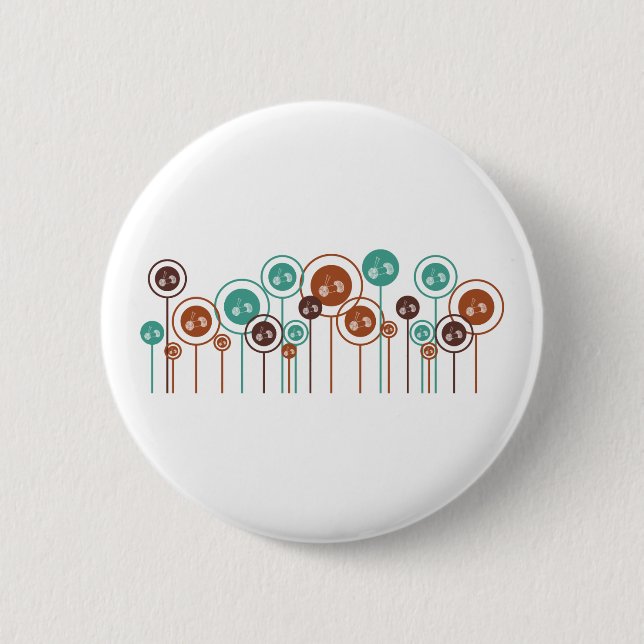 Knitting Daisies Pinback Button (Front)