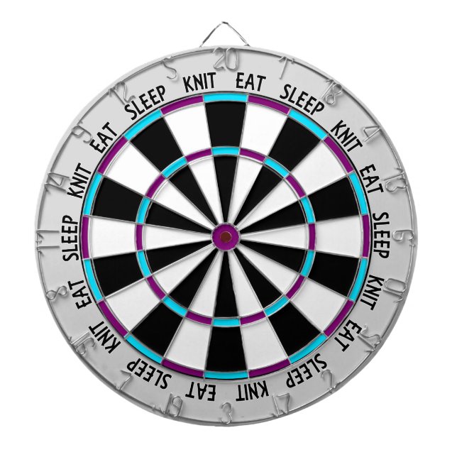Knitting • Eat Sleep Knit Crafts Dartboard With Darts (Front)