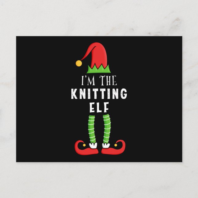 Knitting Elf Christmas Matching Family Gift Postcard (Front)