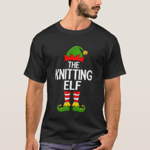 Knitting Elf Xmas Matching Family Elf Squad Christ T-Shirt