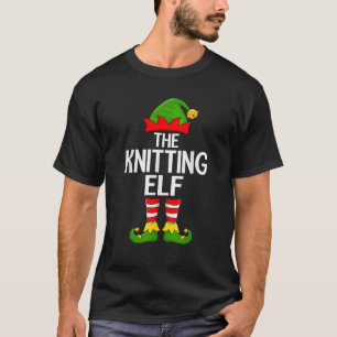 Knitting Elf Xmas Matching Family Elf Squad Christ T-Shirt