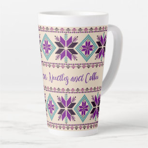Knitting Fair Isle Pattern Personalized Latte Mug