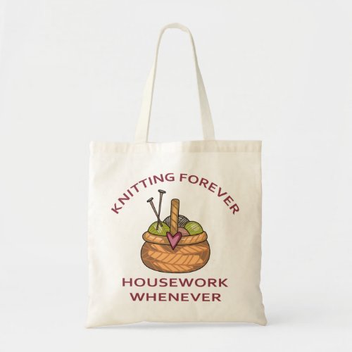 Knitting Forever Tote Bag