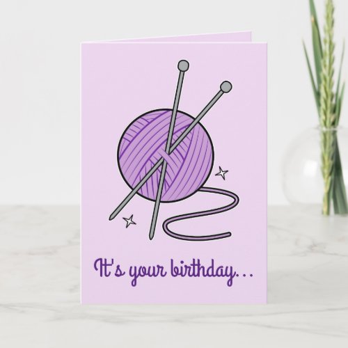 Knitting Fun Birthday Card