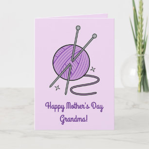 Knitting Fun Mother's Day Name Customizable Card