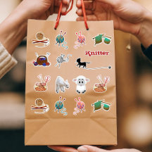 Knitting Fun Shaped Stickers