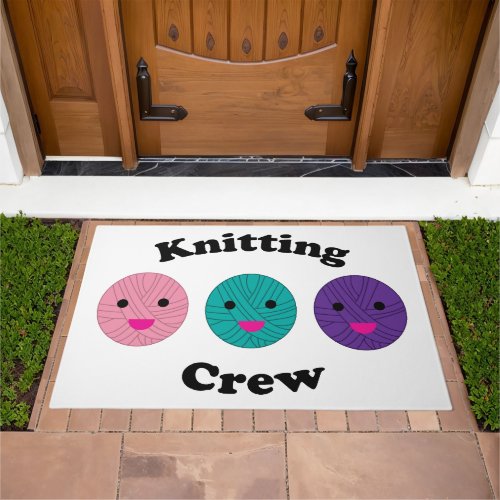 Knitting Funny Crew Yarn Doormat