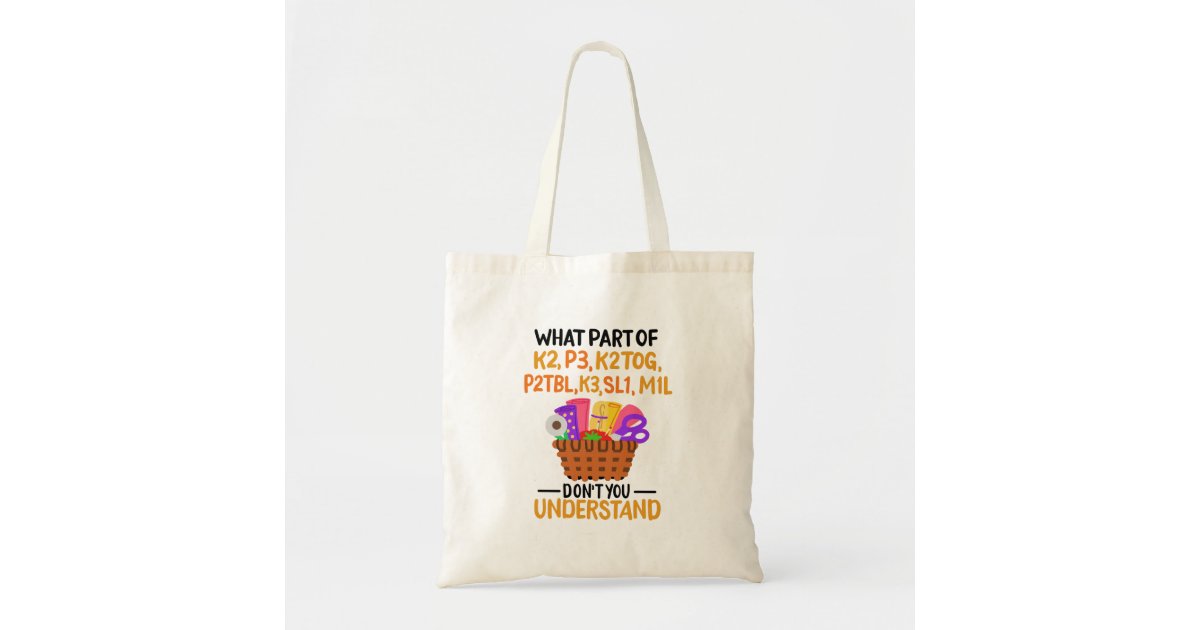 Funny Knitting Tote Bag