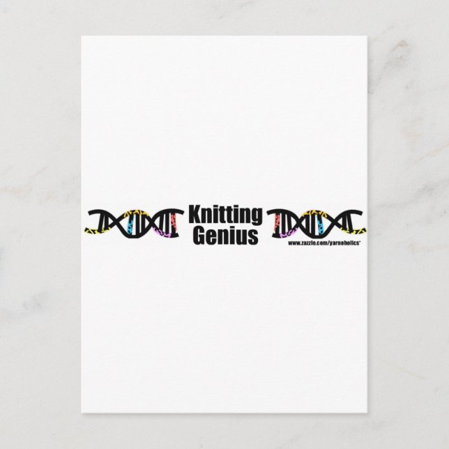 Knitting Genius Postcard (Front)