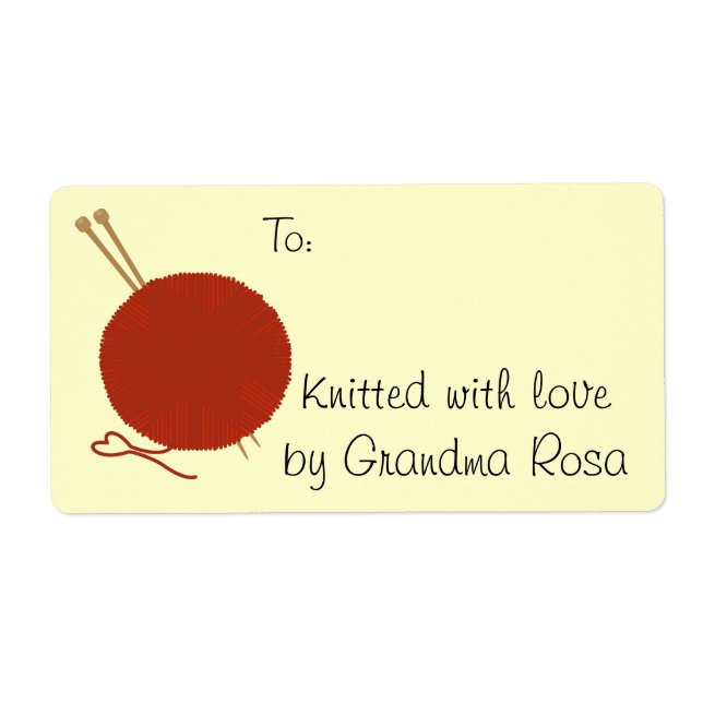 Knitting Gift Label Tag (Front)