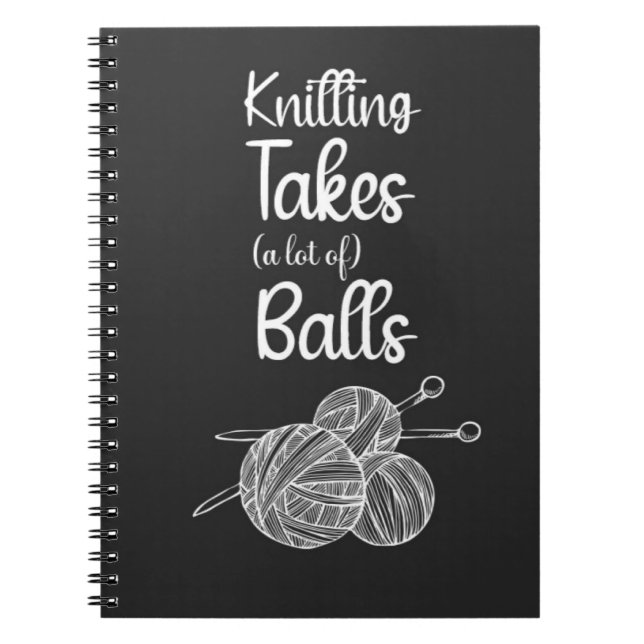 Knitting Gifts Minimalist Yarn Simple For Her Notebook (Front)