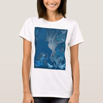 Knitting Girl With Butterflies And Bubbles T-shirt by DesignsbyLisa at Zazzle