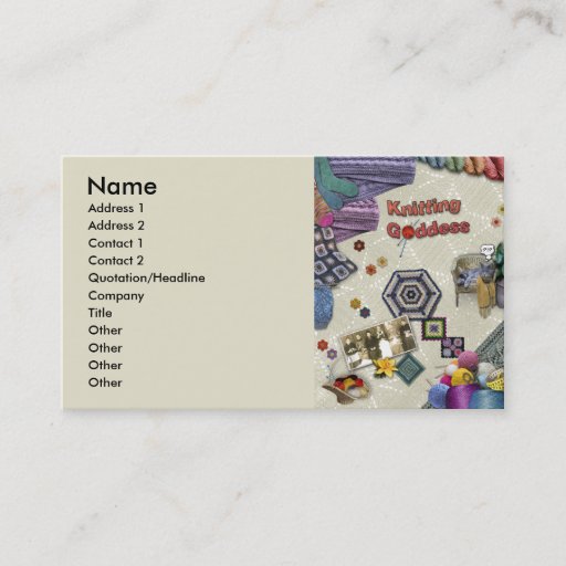 Customizable Knitting Goddess Business Card Templates