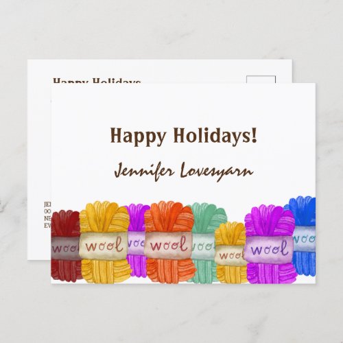 Knitting handmade crafting yarn crochet holidays  holiday postcard