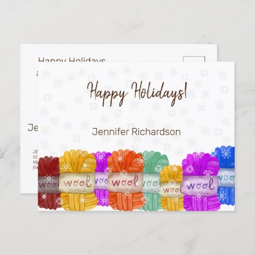 Knitting handmade crafting yarn crochet holidays  holiday postcard