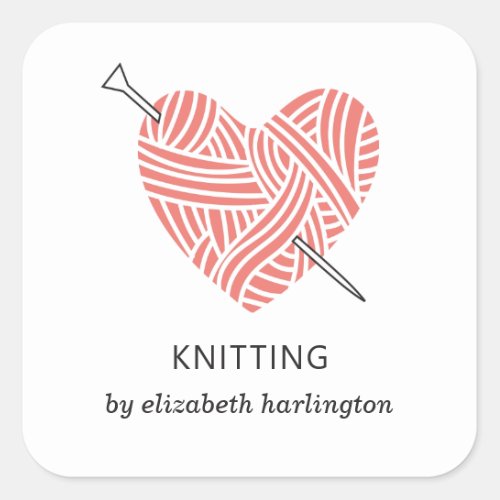 Knitting handmade Crochet craft supplies Knitter Square Sticker