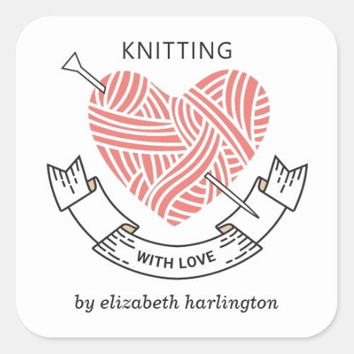 Knitting handmade Crochet craft supplies Knitter Square Sticker