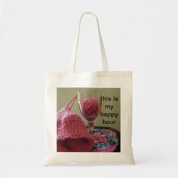Knitting Happy Hour Bag by busycrowstudio at Zazzle