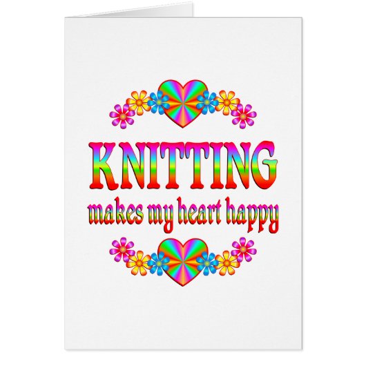 Knitting Heart Happy Cards (Front)