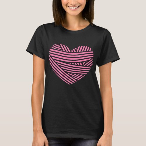 Knitting Heart Knitting Gift Yarn Knitter  T_Shirt