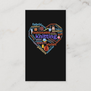 Knitting Heart Yarn Lover Business Card