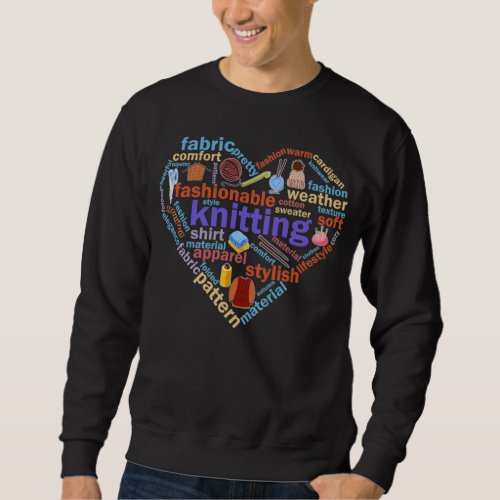 Knitting Heart Yarn Lover Sweatshirt