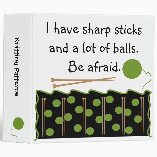 Knitting Humor Binder (Front/Spine)
