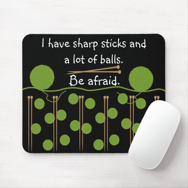 Knitting Humor Design Mouse Pad (With Mouse)